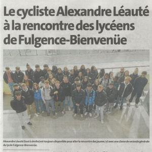 Telegramme 22-12-2023 Alexandre Léauté à la rencontre des lycéens de Fulgence Bienvenüe