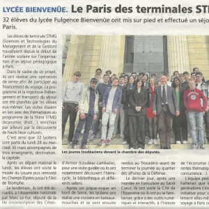 Le Courrier independant 14-04-2022 Lycee Bienvenue Le Paris des terminales STMG