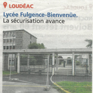 Courrier independant 24-08-2023 Lycee Fulgence-Bienvenue La securisation avance