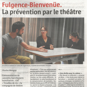 Le Telegramme 11-11-2019 Fulgence-Bienvenue La prevention par le theatre