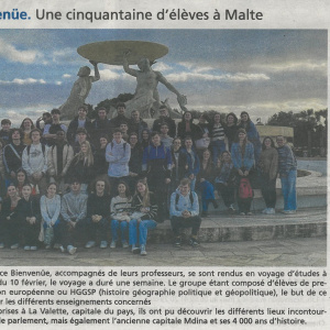 Courrier indépendant 22-02-2024 Une cinquantaine d'élèves à Malte