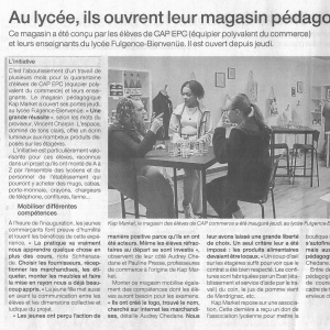 Ouest-France 15-03-2023 Au lycee ils ouvrent leur magasin pedagogique