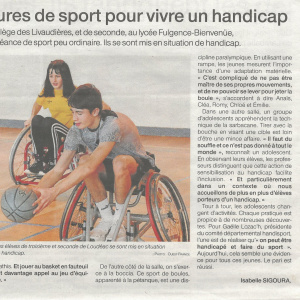 Ouest-France 22-12-2019 Quelques heures de sport pour vivre un handicap