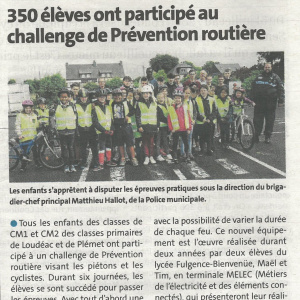 Telegramme 10-06-2022 des feux tricolores realises par des eleves de T MELEC pour le challenge Prevention routiere a Loudeac